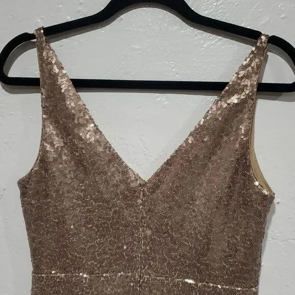 Lulu's Gold Sequin Mini Dress Size M - Picture 6 of 13